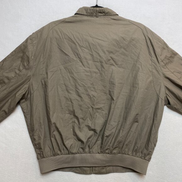 VINTAGE Members Only Bomber Jacket Mens 46 Tan Full Zip Windbreaker 80s Epaulets - Picture 12 of 16